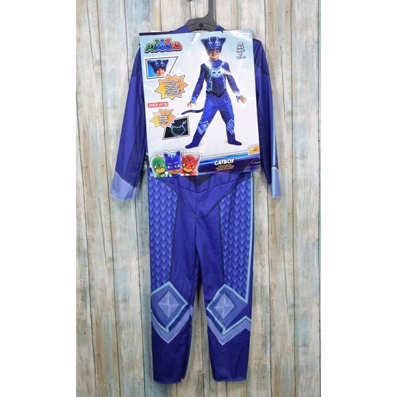 PJ Masks Catboy Halloween Costume Toddler Size M 3-4T Jumpsuit W/ Headpiece Tail - Picture 1 of 13